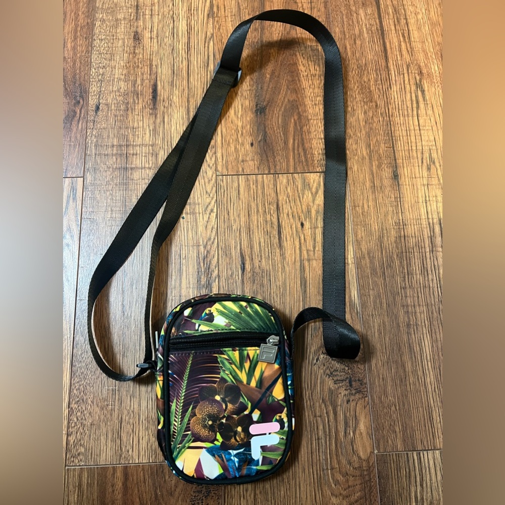 Fila Crossbody Shoulder Bag Tropical Plant Print.